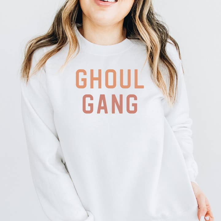 Sweatshirt met grafische print van Ghoul Gang voor wholesale door Amber Marie Design