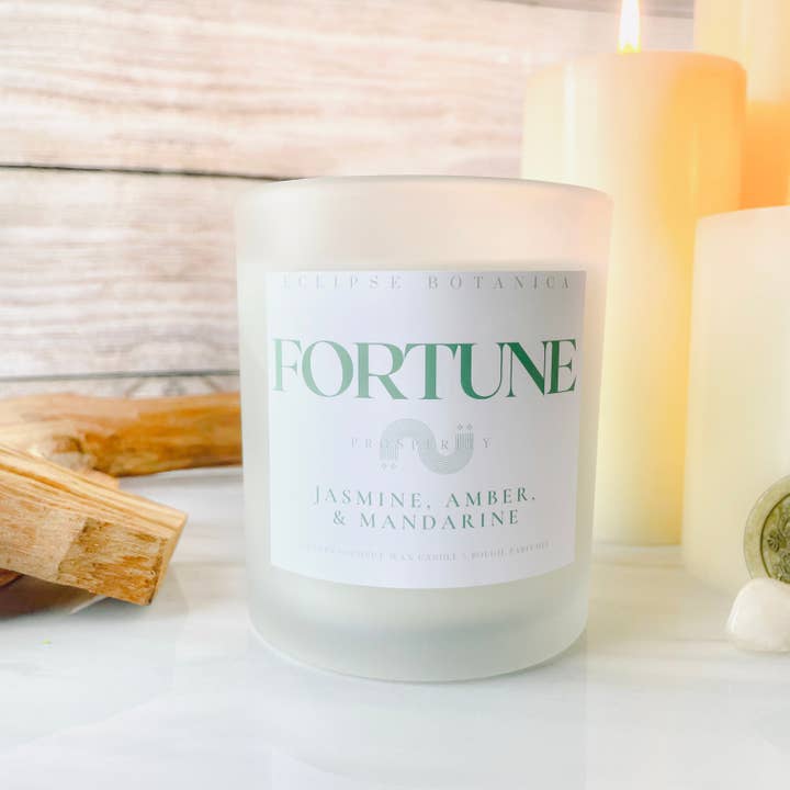 Fortune Luxus-Kerze (Jasmin und Bernstein) für den Großhandel von Eclipse Botanica