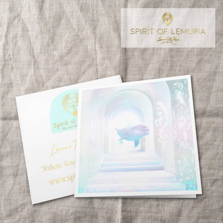 Templo Etheric of Rainbow Light - Cartão Quadrado por atacado de Spirit of Lemuria