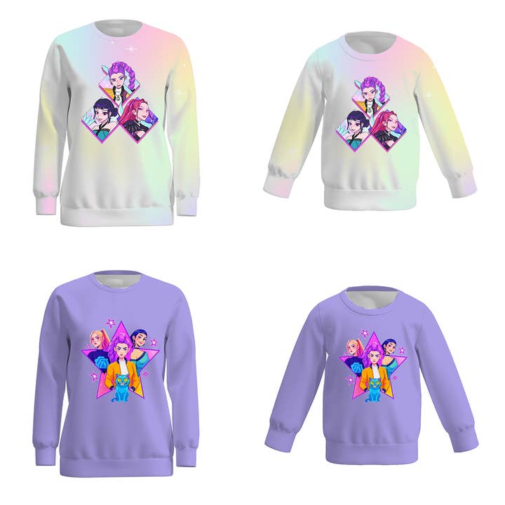 2025 Fall Mommy And Me Kpop Demon Hunter Print Sweatshirt for wholesale by Auraquise