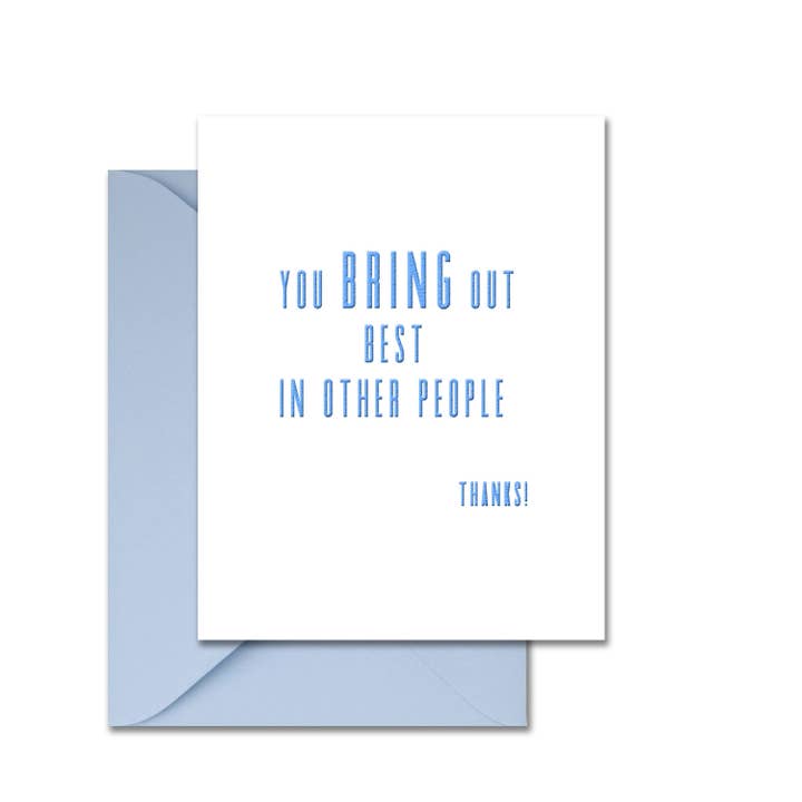 The Best, Blue Greeting Card for wholesale by Leslie Store