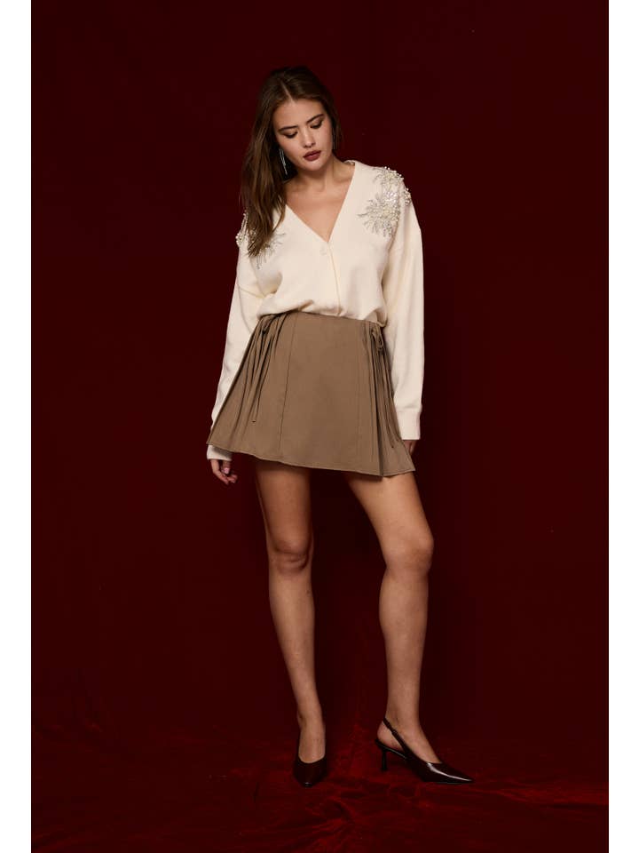 LUCCE – wholesale Knitted jumper – Women′s – Sweater with pearl and rhinestone embroidery - 30153