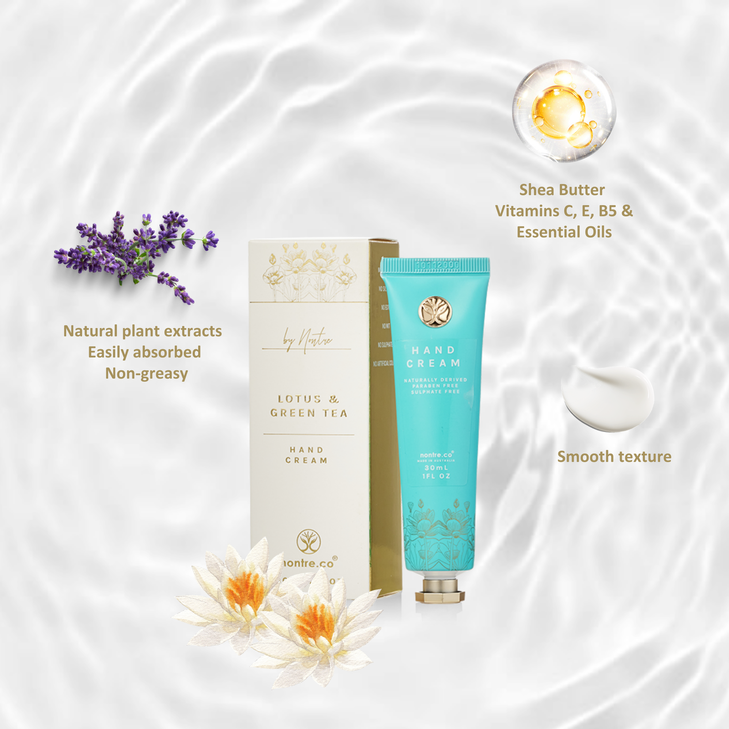 nontre.co - Wholesale Hand cream/lotion - Hand Cream 30ML, Lotus & Green Tea3