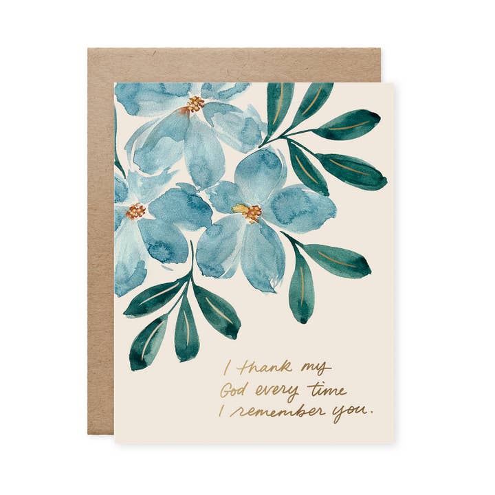 I Thank My God Card for wholesale by Naomi Paper Co.