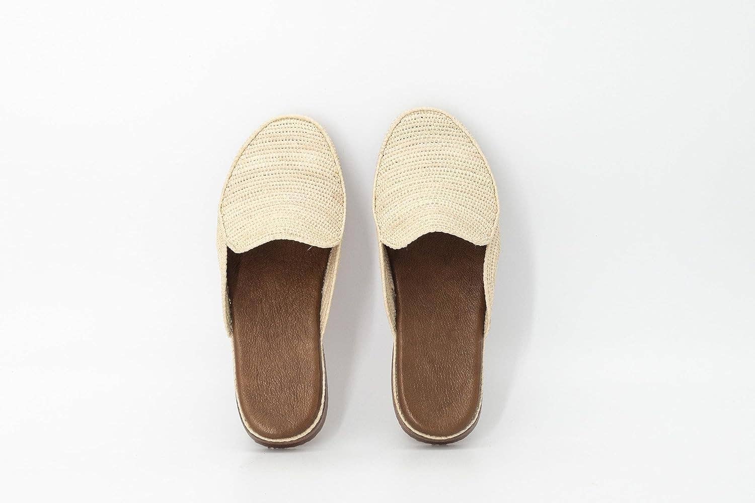Beige Moroccan Raffia Slippers, Raffia shoes, raffia flats, Raffia for wholesale on Faire6