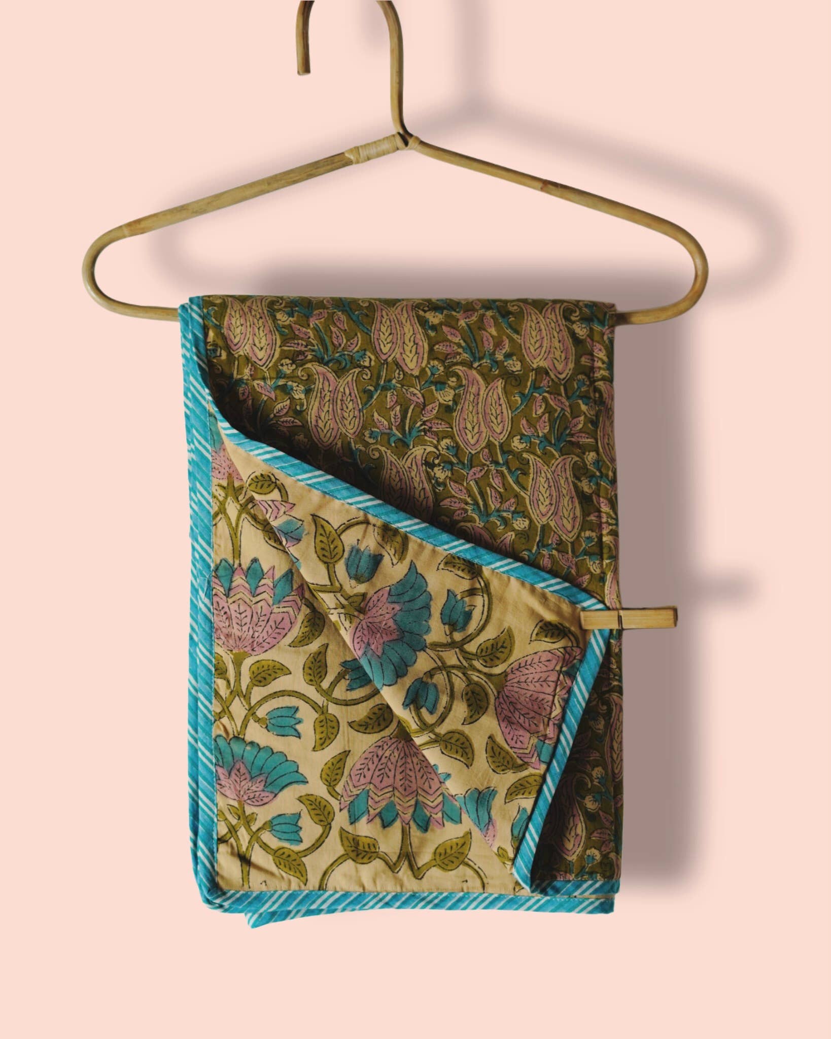 Annahmol - Wholesale Quilt - Kids & Baby - Wood Block Print Reversible Cotton Baby Blanket30