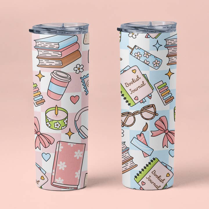 Bookish Journal Tumbler for wholesale by amarieacreates