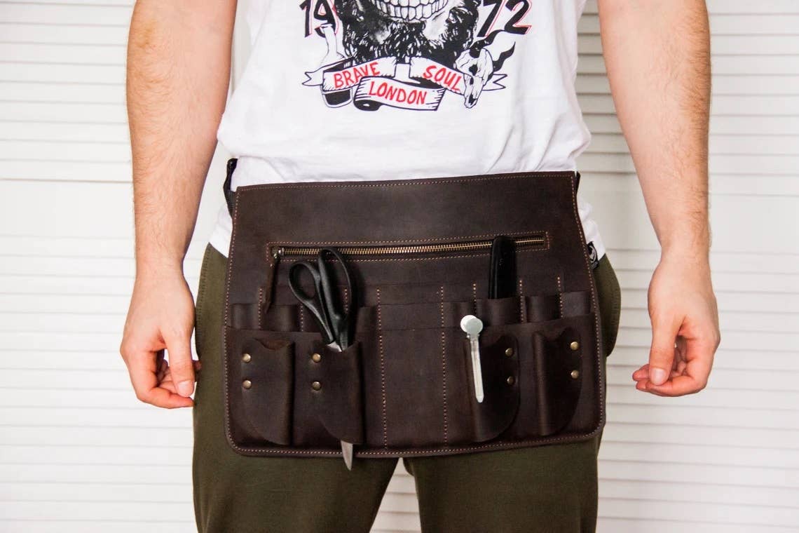 Pikore – Engroshandel Forklæde – Læder frisører forklæde0