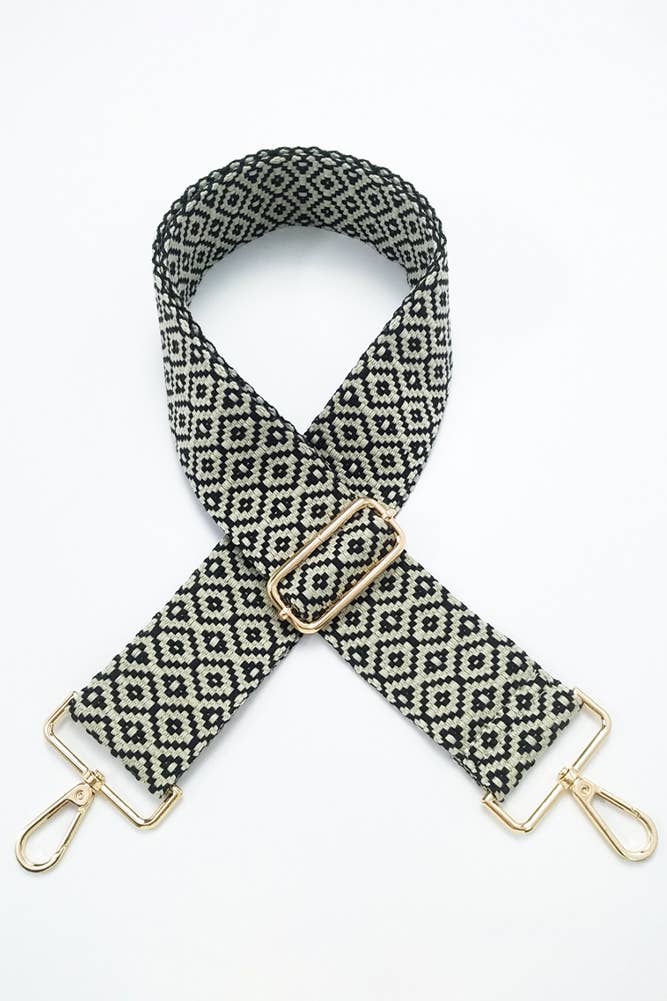 Hana - Vente Sangle pour sac – femme - Bandoulière pour sac à motif géométrique8