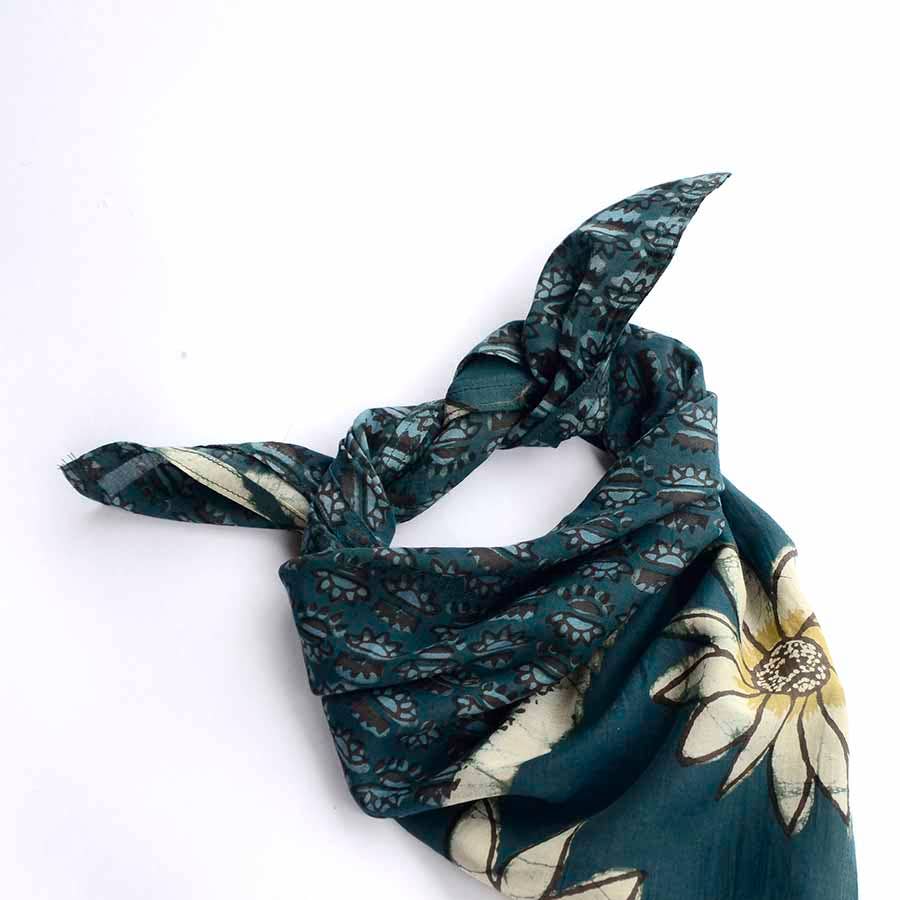 Ichcha – wholesale Scarf – Women's – Square Bandana Scarf Artisan Block print cotton Women -Jolly6