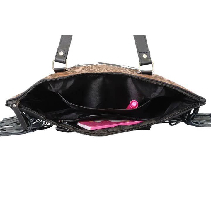 Rodeo - Wholesale Tote Bag - Women's - Hair on genius leather cowhide tote bag with fringes7