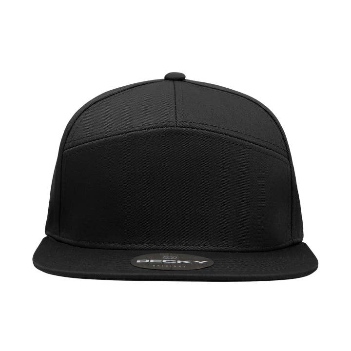 The Park Wholesale - Wholesale Flat Brim Cap - Unisex - Decky 1098 Blank 7 Panel Flat Bill Snapback Hats