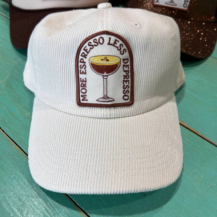 More Espresso Less Depresso Trucker | Drinking Cap| Trending for wholesale by Vibes Hat Company