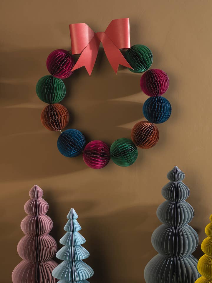 Opulent Shades Origami Wreath for wholesale by Ian Snow Ltd