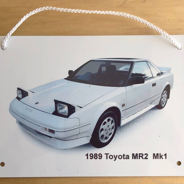 Toyota MR2 Mk11989 (White) - Metal Plaque A6, A5 or 20x30cm for wholesale by Witherden's Workshop