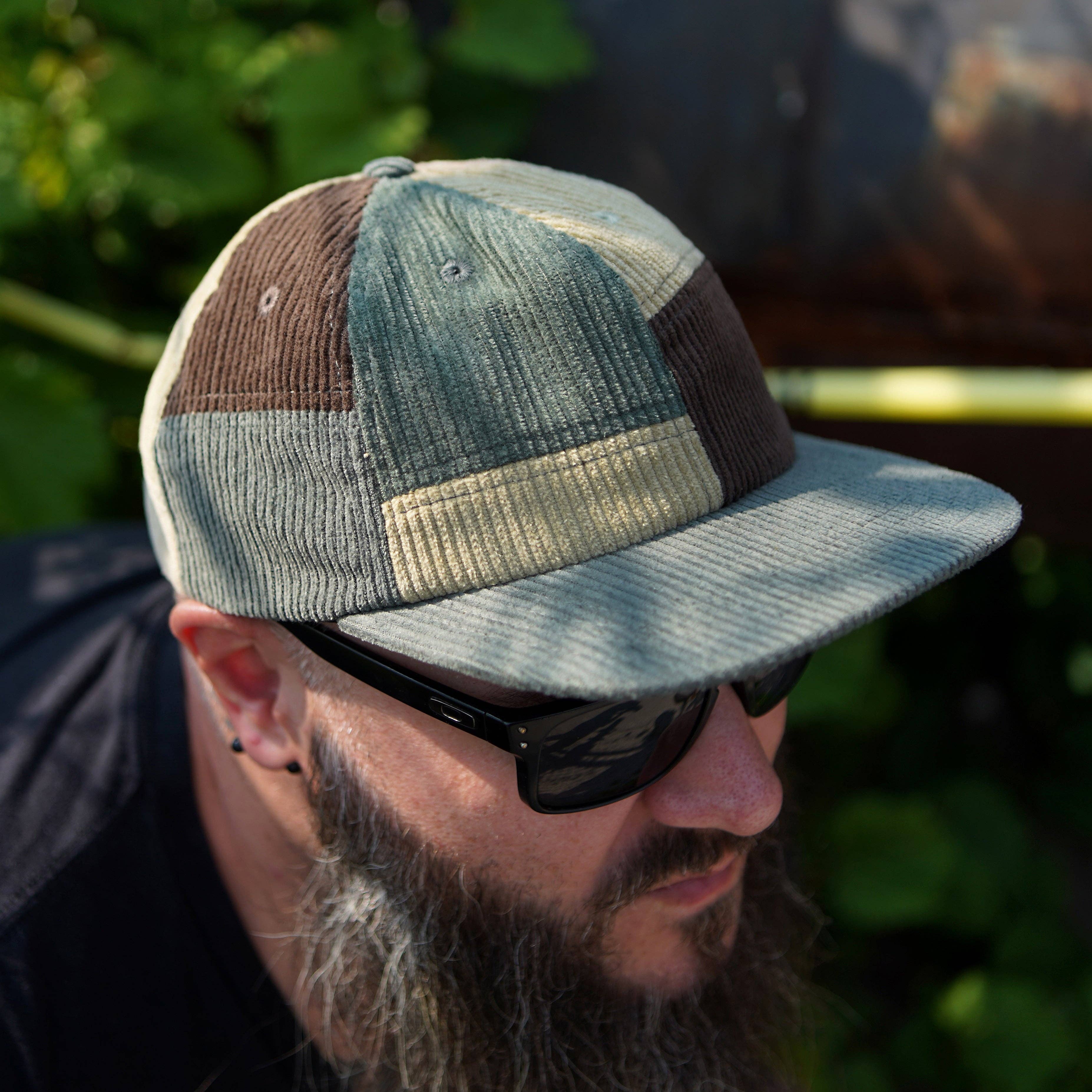 Stuntin Goods - Wholesale Flat Brim Cap - Unisex - Patchwork Corduroy Hat12