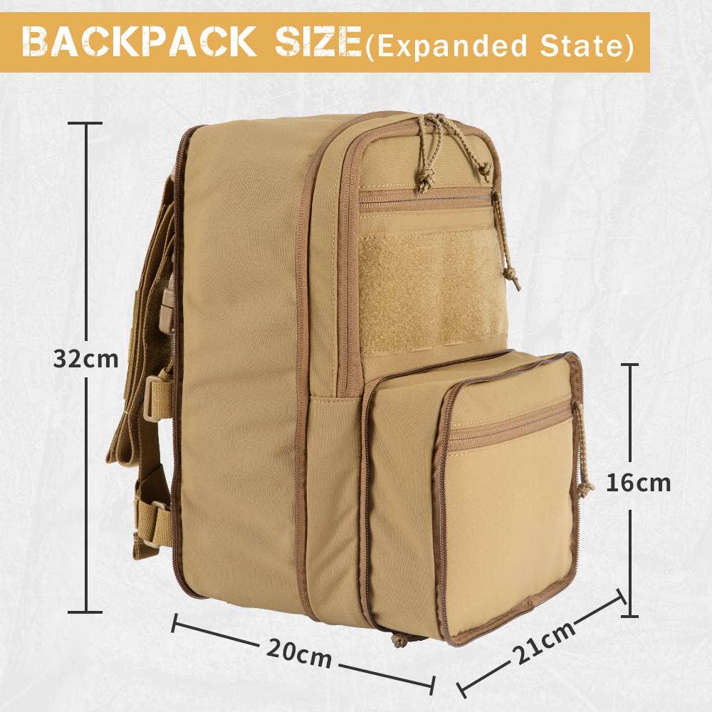 Antarctica Outdoors - Wholesale Backpack - Unisex - Votagoo D3 Flat Pack 2.0 Tactical Expandable Backpack Multi-purposed MOLLE Pack Camo16