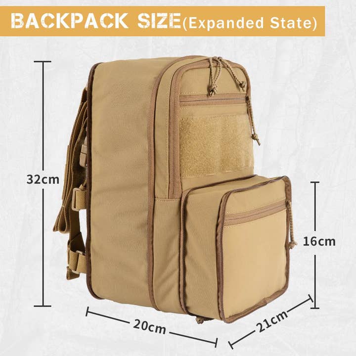 Antarctica Outdoors - Wholesale Backpack - Unisex - Votagoo D3 Flat Pack 2.0 Tactical Expandable Backpack Multi-purposed MOLLE Pack Camo16