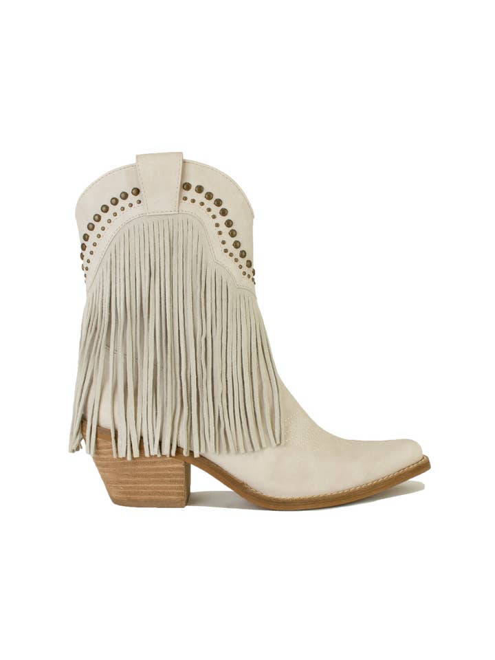 BEAST FASHION - Wholesale Cowboy Boots - Women's - ADELA-16 Fringe Western Block Heel Ankle Boots