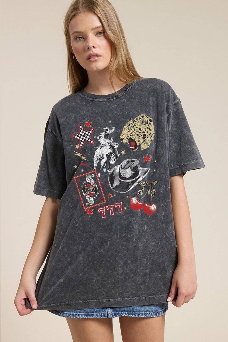 Zutter - Wholesale Screen Printed T-Shirt - Women's - Retro Western Collage Vintage Graphic Boyfriend Tee4