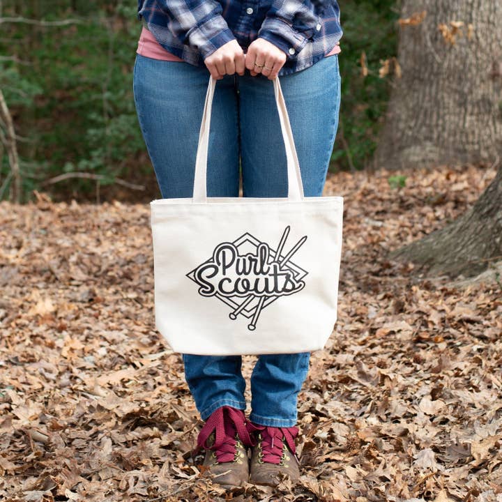 Camp Stitchwood - Wholesale Tote Bag - Women's - Purl Scouts Knitting Tote Bag