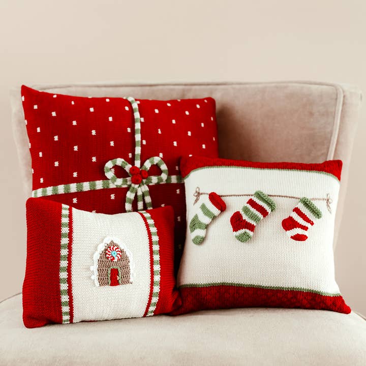 Melange Collection - Wholesale Decoratief kussen - Kerstsok Kussen, 10", Feestdecoraties1