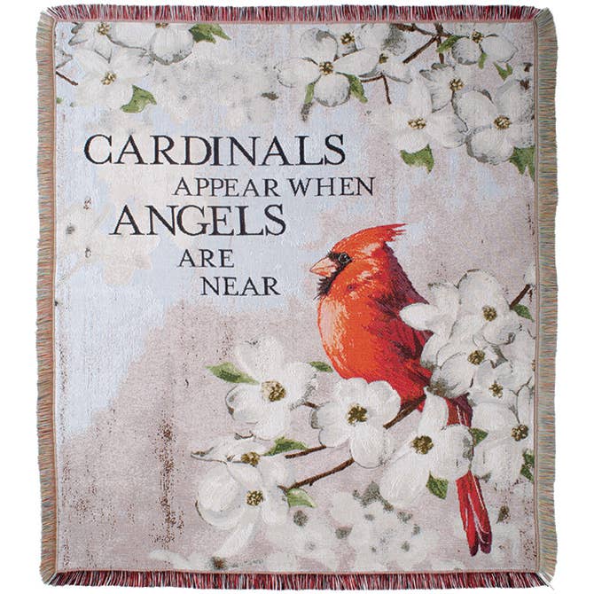Gift & Garden by Carson - Wholesale Throw Blanket - "Cardinals Appear" Woven Tapestry Throw0