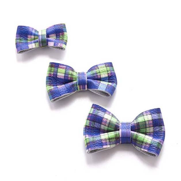 Gravata borboleta roxa tartan por atacado de Signe Louka