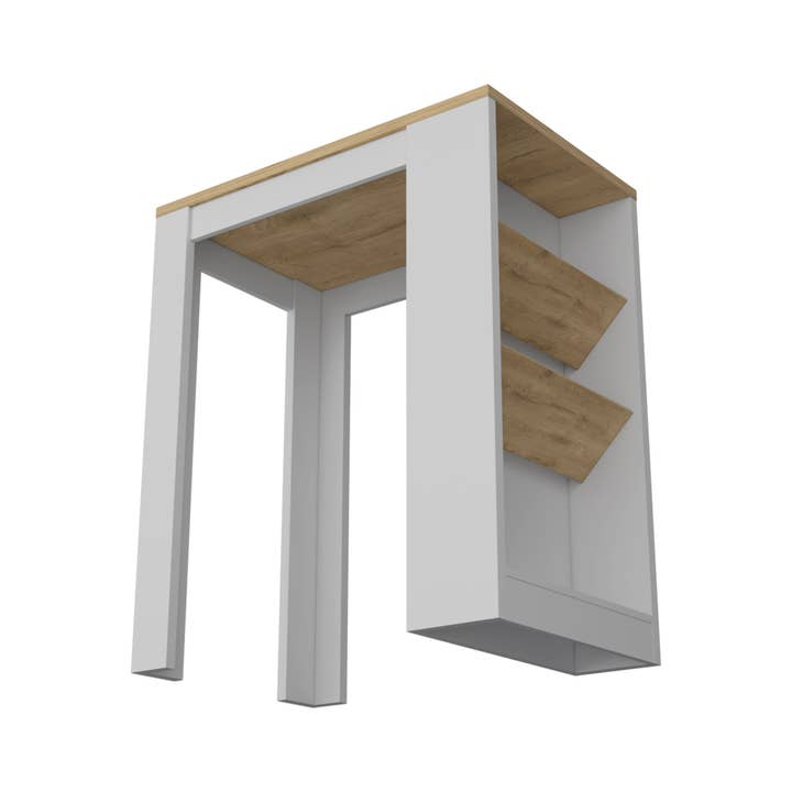 HomeRoots – Großhandel Küchenaufbewahrung/-Organizer – Weiße und natürliche 36-Zoll-Kücheninsel mit Stauraum5