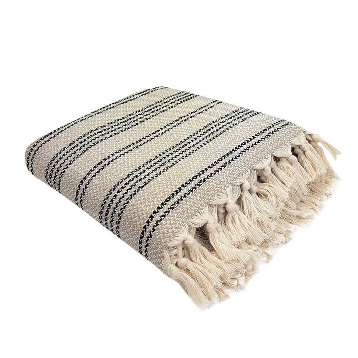 SLATE + SALT - Wholesale Throw Blanket - Woven Stripe Turkish Throw4