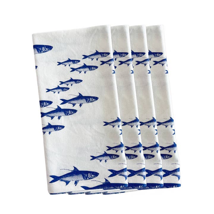School of Fish Dinner Napkins, Set of 4 for wholesale by Caskata