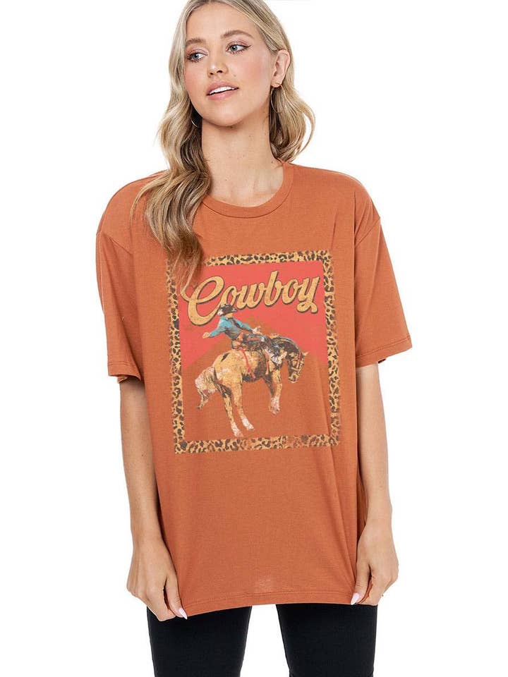 Zutter - Wholesale Screen Printed T-Shirt - Women's - Cowboy Western Vintage Graphic Top