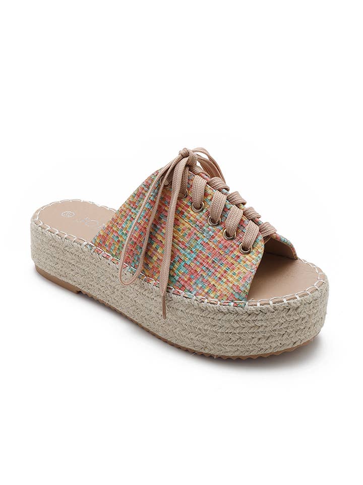 Joia Paris - Wholesale Sandals - Women's - Lace-up woven platform espadrille sandals H8-88610