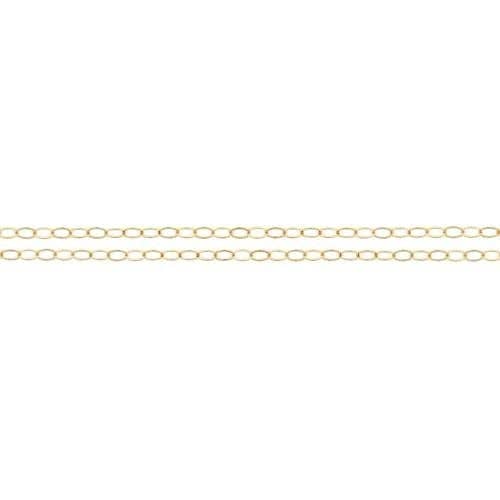 14kt Gold Filled 2x1.5mm Flat Cable Chain - 100 Feet for wholesale by Plazko