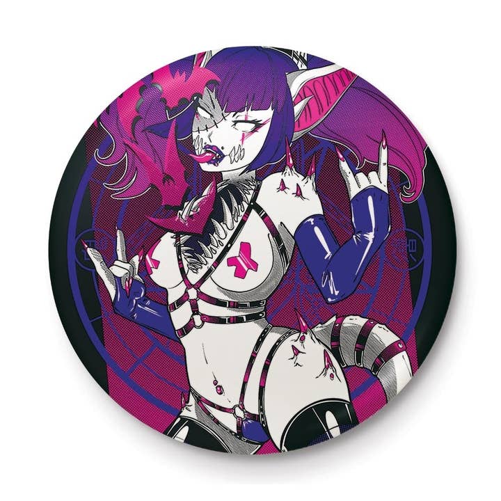 Spille a bottone Pinku Kult (succube vampirica in metallo) per la vendita all'ingrosso da parte di Pyramid International