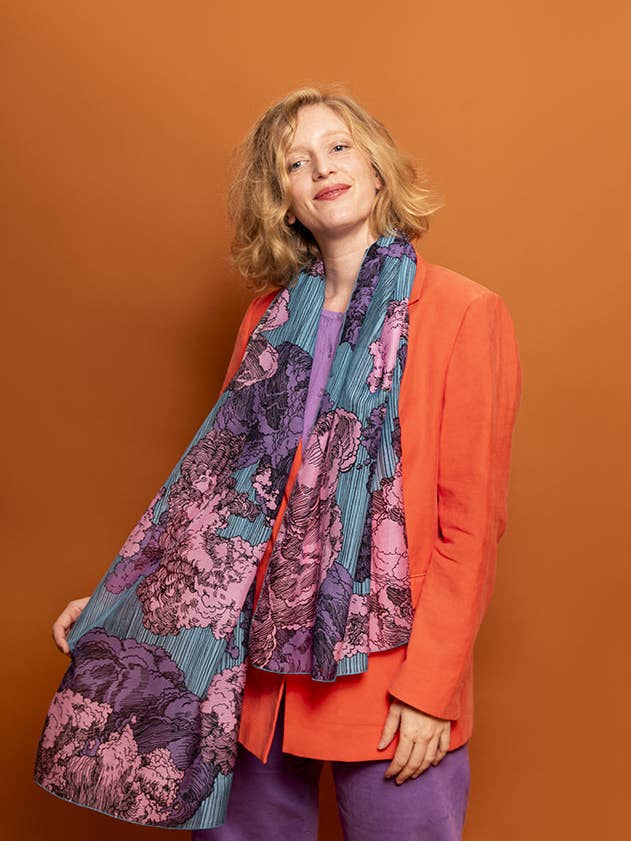 Écharpe Graphique - Laputa, le Château dans le Ciel for wholesale by Bleu tango