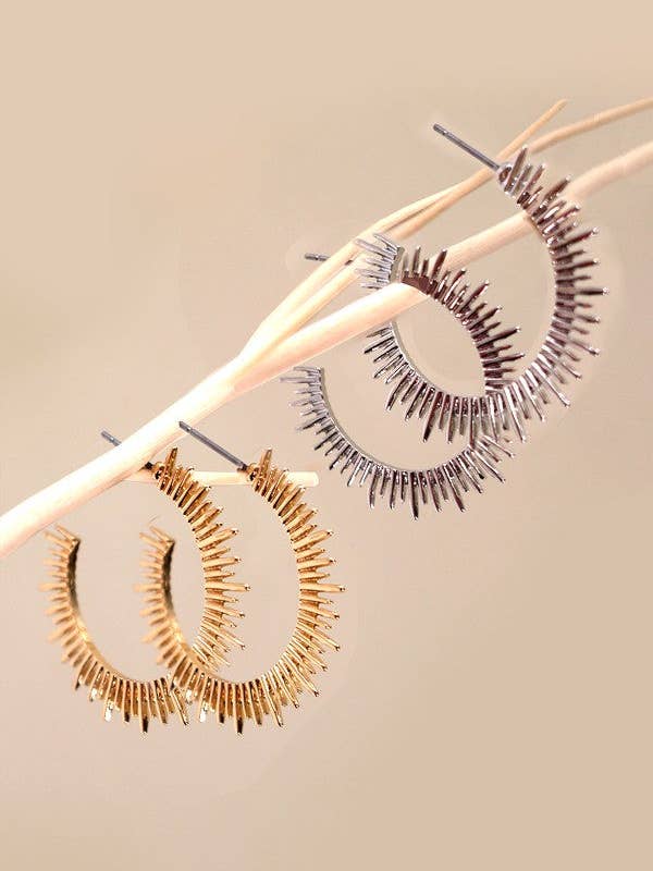 SUNBURST HOOP EARRINGS | 31E23105 for wholesale by JOSSLYN by wall to wall
