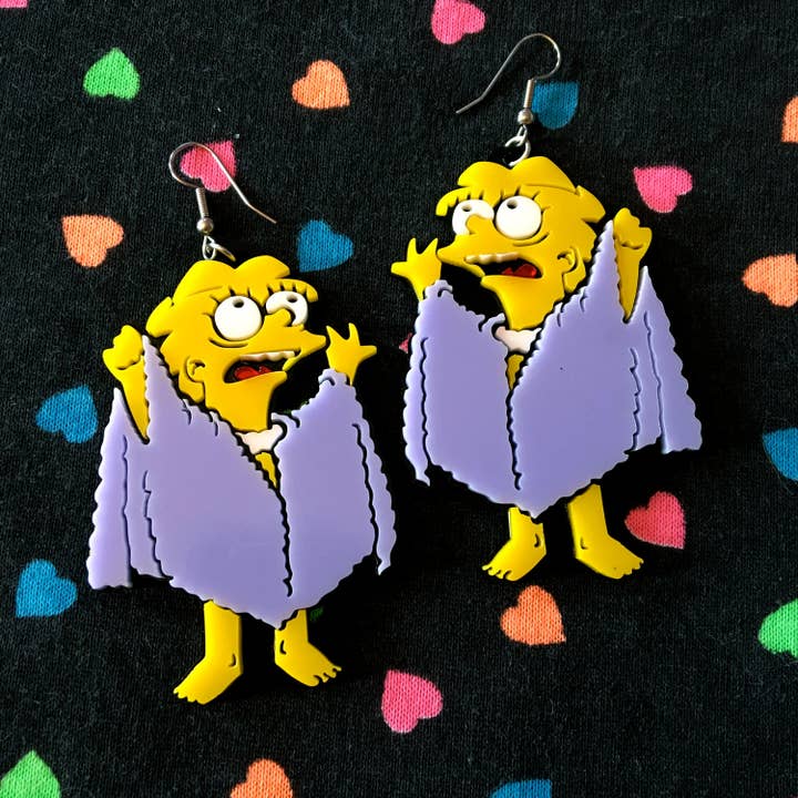 Lisa Lizard Queen Earrings, Laser Cut Acrylic, Plastic Jewelry for wholesale by I'm Your Present