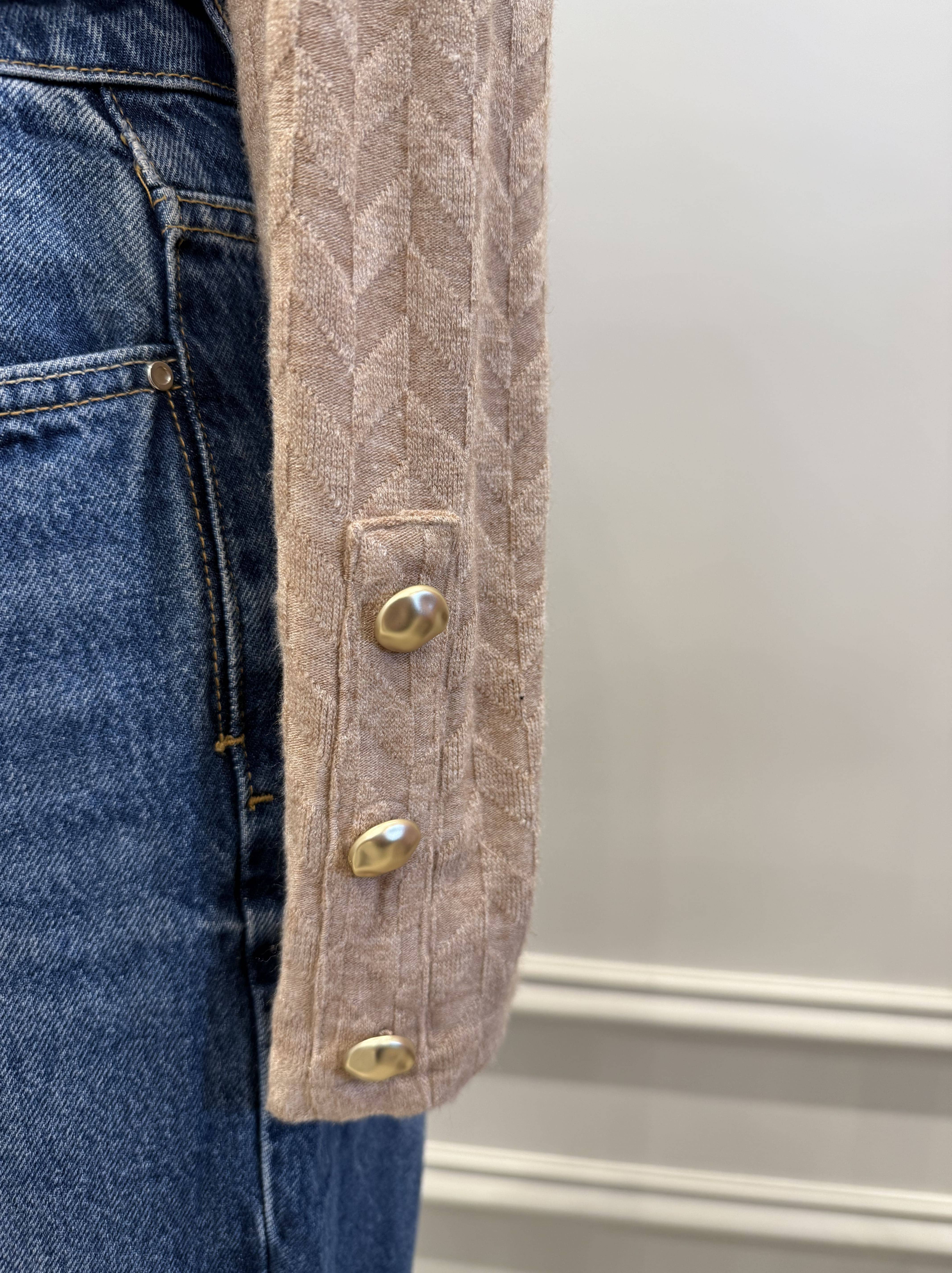 LOVIE & CO – wholesale Knit top – Women's – Textured long-sleeve top with a round neck - 4872T-REMI5