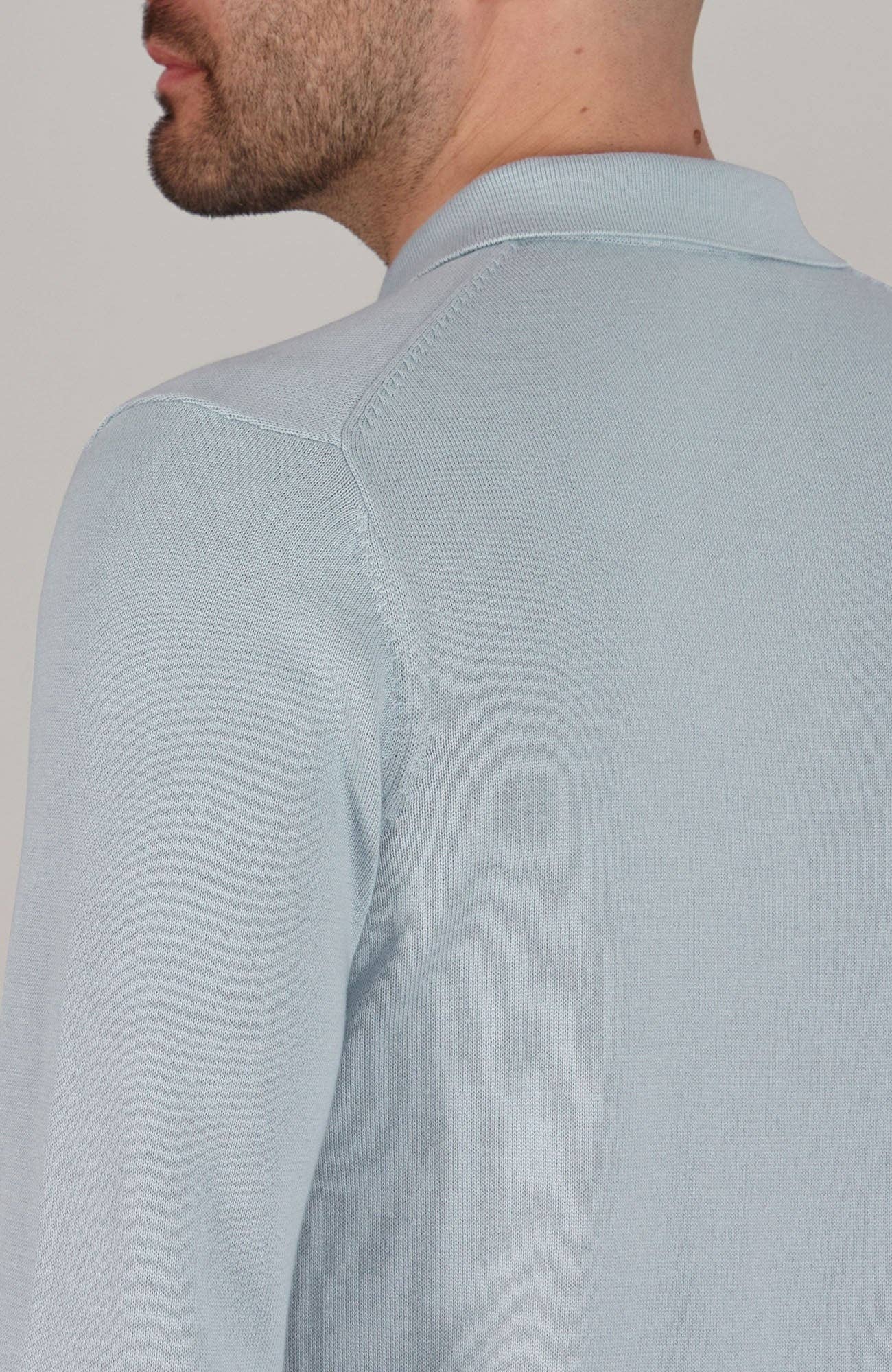 Paul James Knitwear – wholesale Polo – Men’s – Mens Lightweight Cotton Long Sleeve Knitted Polo Shirt15