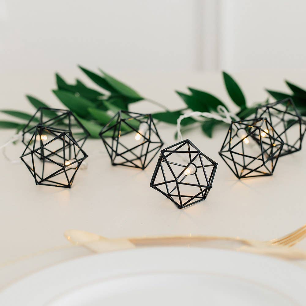 Weddingstar Inc. - Venta al por mayor Guirnalda de luces - Cadena de luces LED decorativas con pilas - Black Geo2