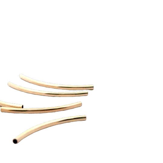 Purity Beads - Wholesale Craft Supplies - 14K Gold Filled Tubes | Curved Tubes | 6 to 10 Pcs in a pack | Four Sizes: 25, 30, 35 and 40mm | 2mm Thick Tubes |2