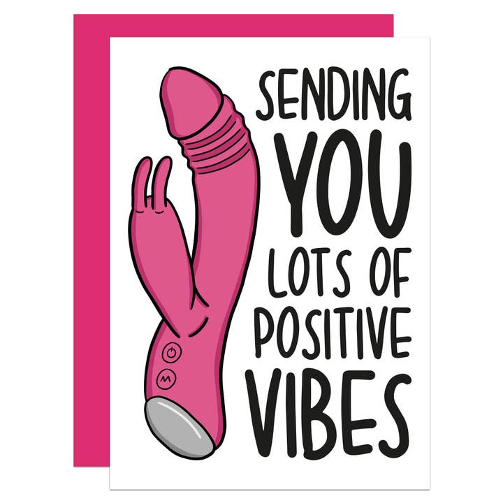 Positive Vibes Vibrator A6 Card for wholesale by TeePee Creations