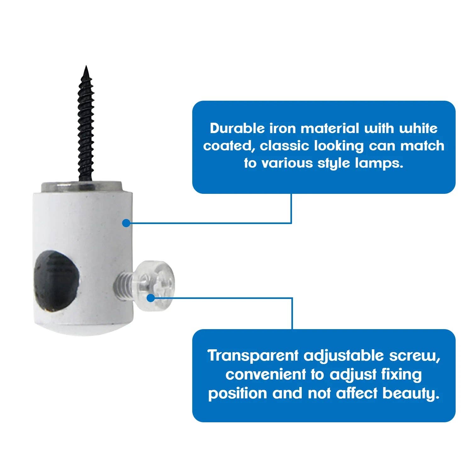 Ledsone - Wholesale Chandelier/Hanging Light - White Pendant Light Cable Hook Lighting Fixture Cord Mounting Clips Organizer~44252