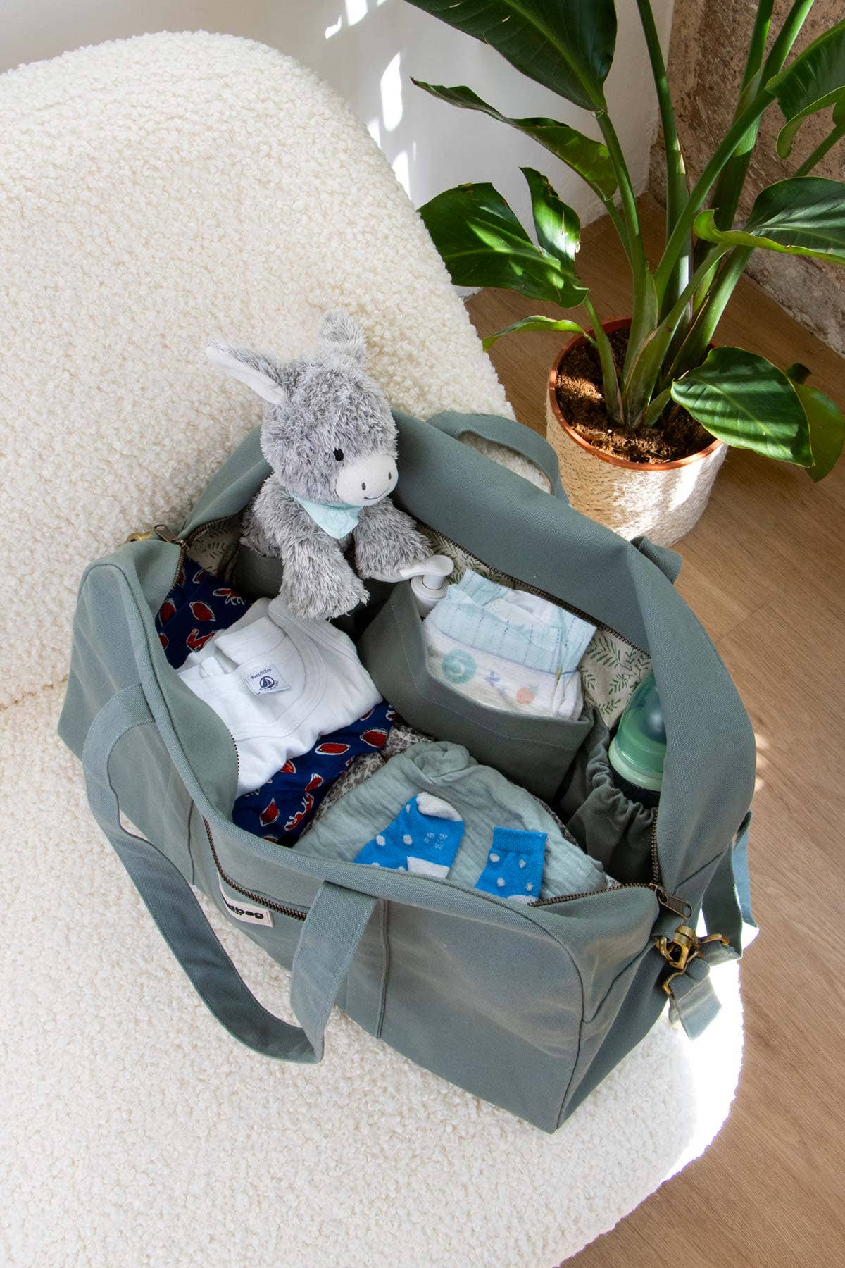 Hindbag - Wholesale Diaper Bag - Baby - Basile Sage Diaper Bag1