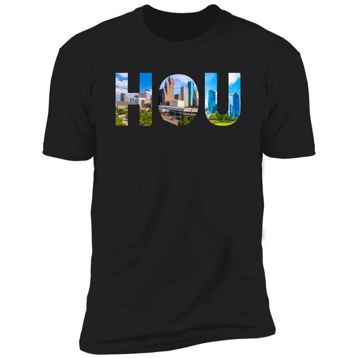 Houston Skyline Premium-Unisex-T-Shirt für den Großhandel von VivaCity Gear