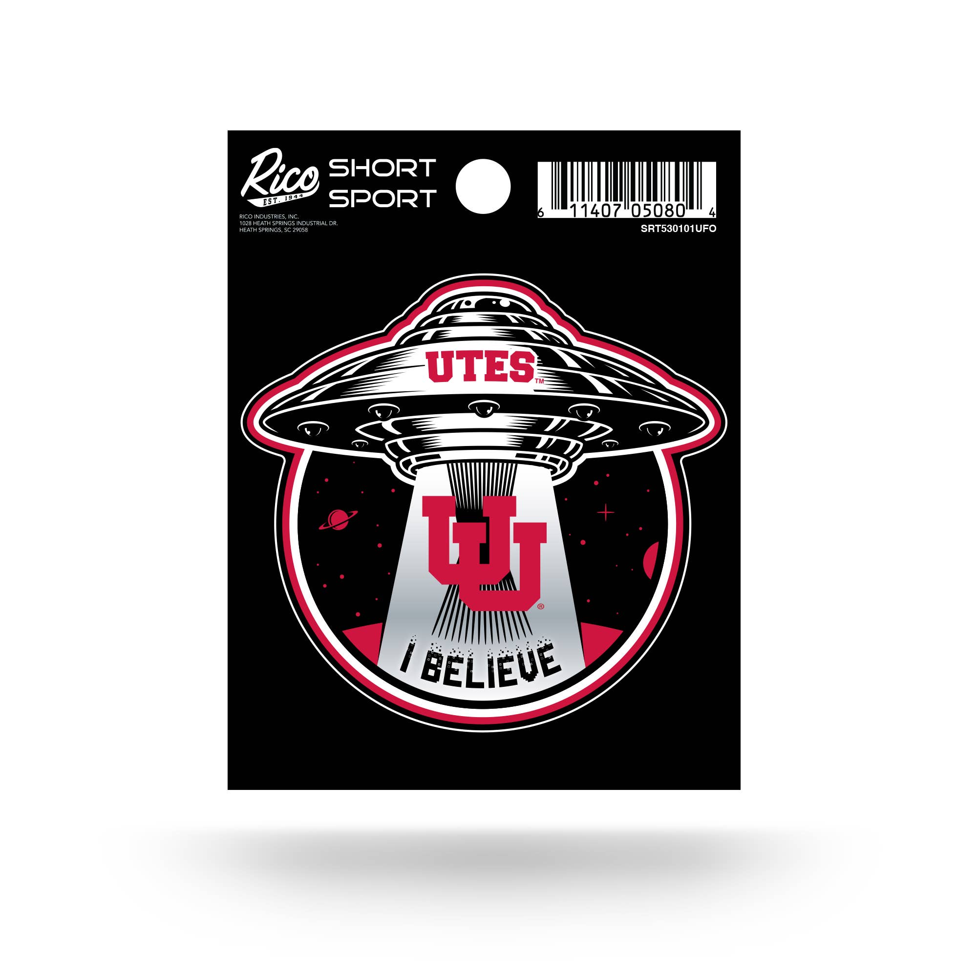 Rico Industries - Wholesale Sticker - NCAA  Utah Utes UFO Short Sport Decal0