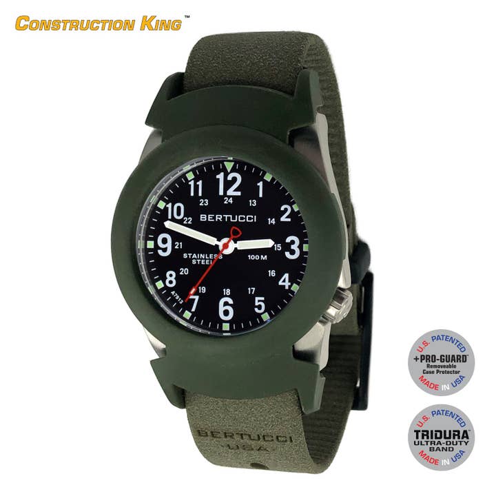 A-2S Construction King Zwarte Wijzerplaat met Bladgroene Tridura Band voor wholesale door Bertucci