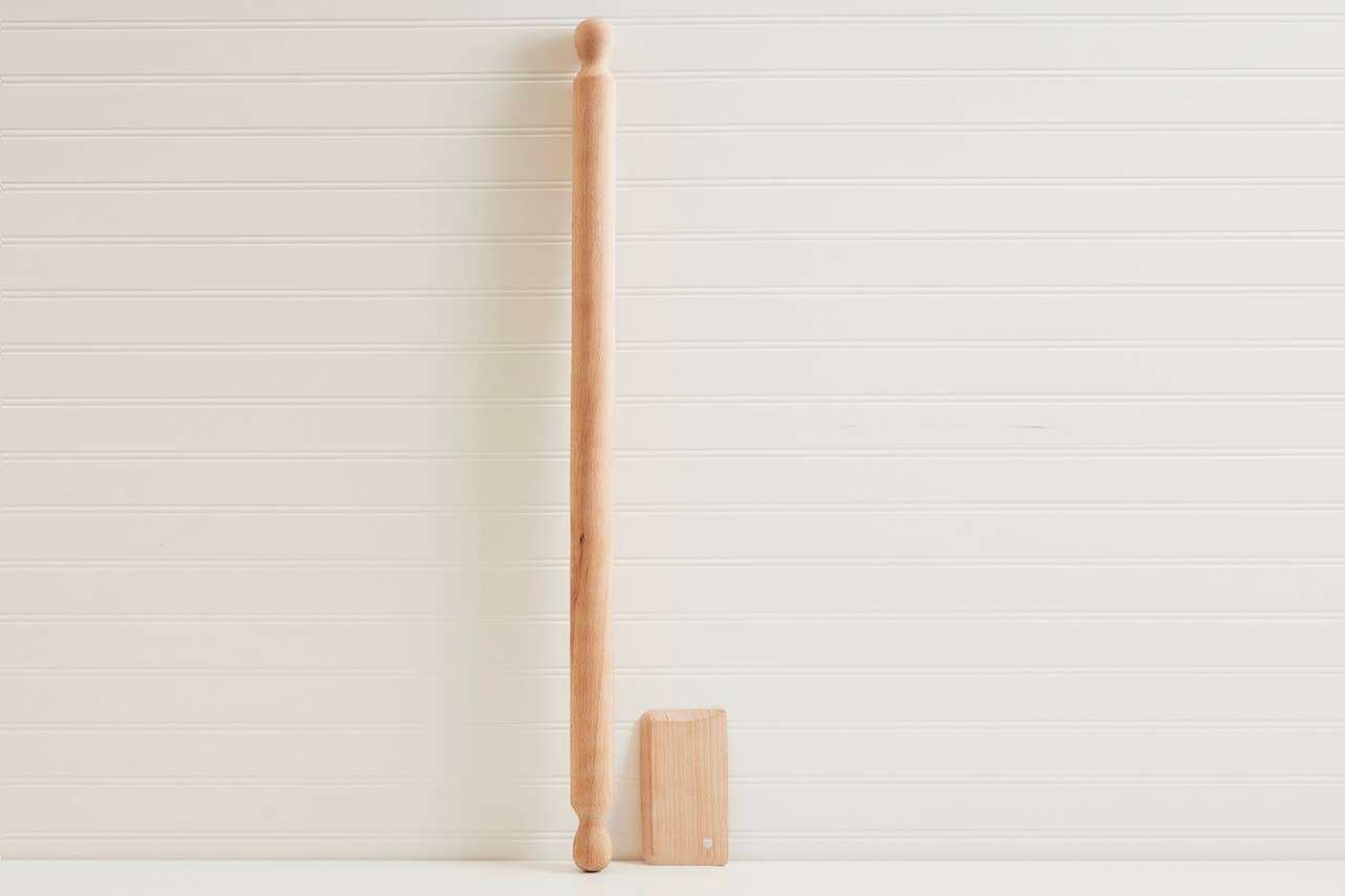 Verve Culture - Wholesale Deegroller - Italiaanse roljstift van beukenhout en deegschraper set6