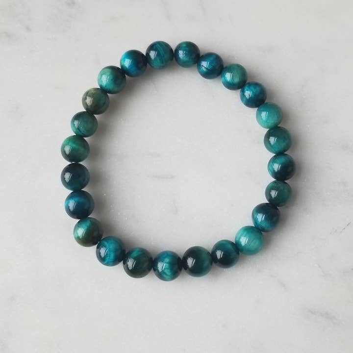 Påfågel blå Tiger Eye Armband för wholesale av Elle Brands LLC